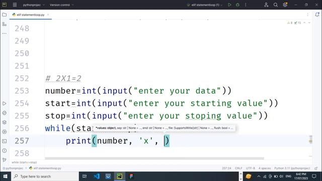 print table using while loop in python | table using python смотреть онлайн