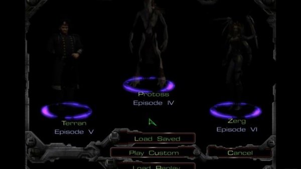 Starcraft Ambience: Brood War Single Player Campaign Menu