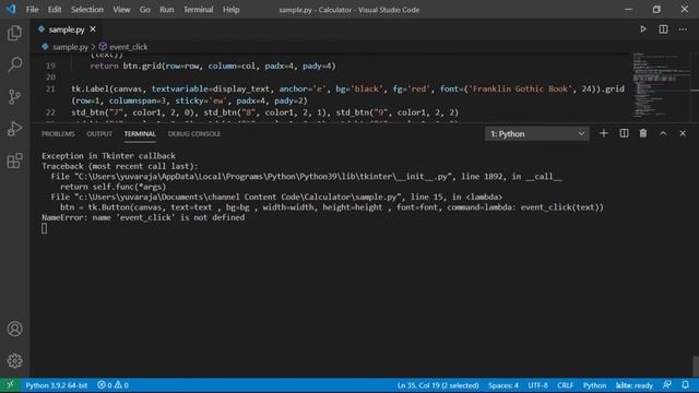 Calculator App in Tkinter Part-3 | Tamil | Python Series Part-5 смотреть онлайн