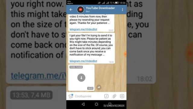 Скачать видео с YouTube с помощью бота в telegram смотреть онлайн