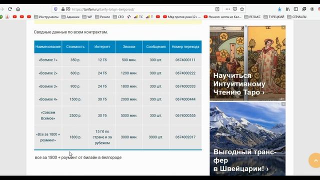 Тарифы Билайн для Белгородской области и Белгорода в 2019-2020 году смотреть онлайн