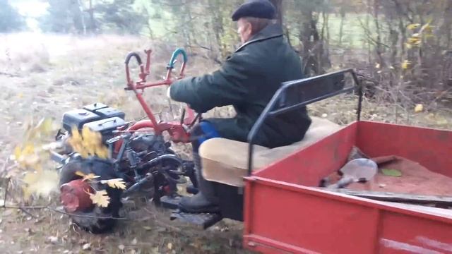 Автомобильный руль на мотоблоке прогулка на природу смотреть онлайн