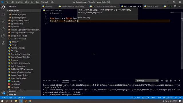 How to translate using Python смотреть онлайн