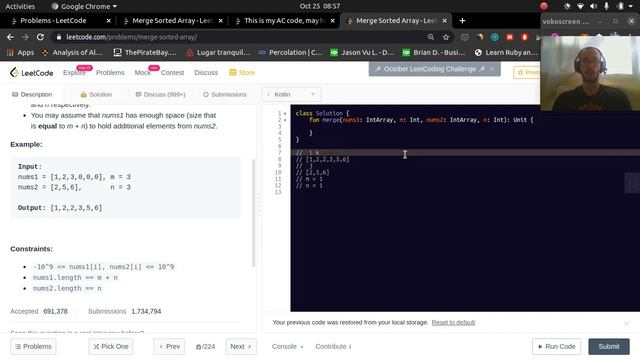 Merge Sorted Array смотреть онлайн