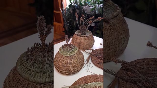 плетение из хвои, плетение сосновыми иголками, эко-плетение смотреть онлайн