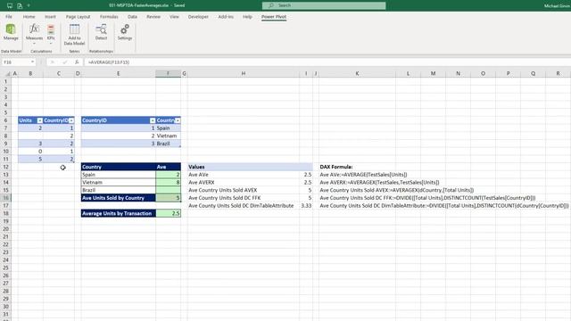 MSPTDA 31: DAX Studio to Time DAX Average Formulas: AVERAGEX or DISTICTCOUNT? смотреть онлайн