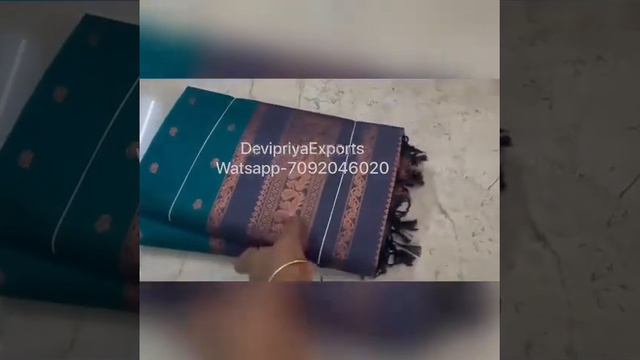 🌼🌼kalyani cotton saree🌼🌼rose gold zari ( ramar blue contrast ash colour border) смотреть онлайн