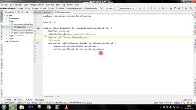 Swipe refresh layout Android studio Tutorial смотреть онлайн
