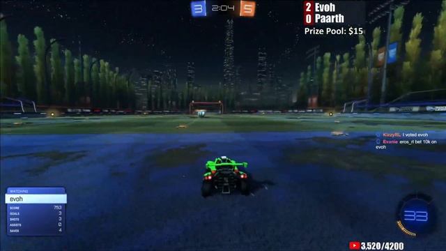 Evoh (Rank 4 NA) vs Paarth (Rank 20) | $15 Rocket League 1v1 Showmatch смотреть онлайн