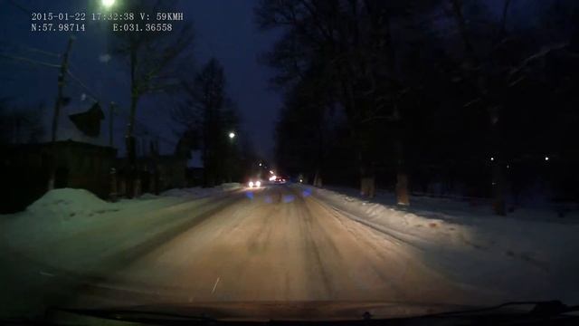 ул. Минеральная - ул. Энгельса г. Старая Русса (22.01.2015 г.) смотреть онлайн