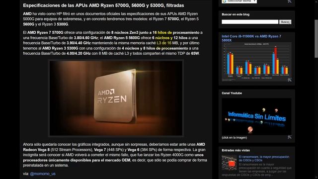 Especificaciones de las APUs AMD Ryzen 5700G, 5600G y 5300G, filtradas смотреть онлайн