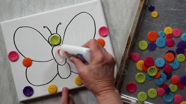 DIY Button Art on Canvas | Welcome to Nana's смотреть онлайн