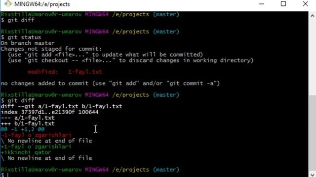 Git #6 - Dars. Git Diff Buyrug'i смотреть онлайн