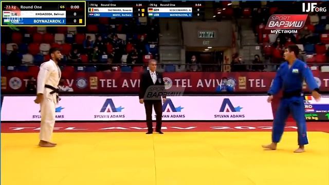 Беҳрӯз ХОҶАЗОДА vs Ҷалолиддин БОЙНАЗАРОВ, -73kg, Round 1, Гранд Слэм Тел-Авив 2021 смотреть онлайн