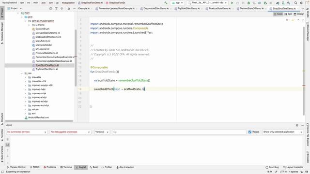 How to use SnapShotFlow in Jetpack Compose | Side-effects in Jetpack-Compose Part 7 | Android смотреть онлайн