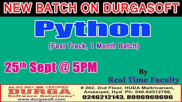 New Batch On Python by Mr. Wilson On 25th Sept @5PM At Maitrivanam(HYD) - Offline Batch смотреть онлайн