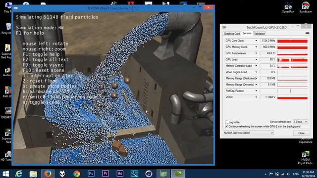 NVIDIA PhysX Fluid Demo on Geforce 840M (Acer Aspire E5-572G) смотреть онлайн