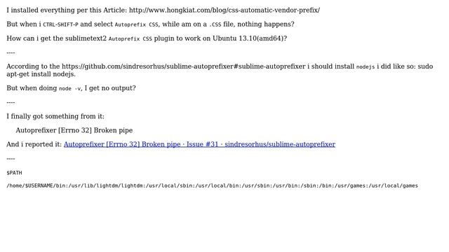 How do i get the sublimetext Autoprefix CSS plugin working on Ubuntu? смотреть онлайн