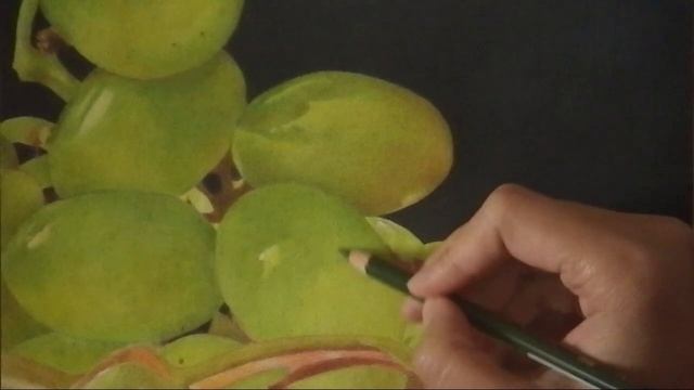 Colored Pencil Demo - Bowl Of Grapes: Coloring the Green Grape | Siti Nuriati Studio смотреть онлайн