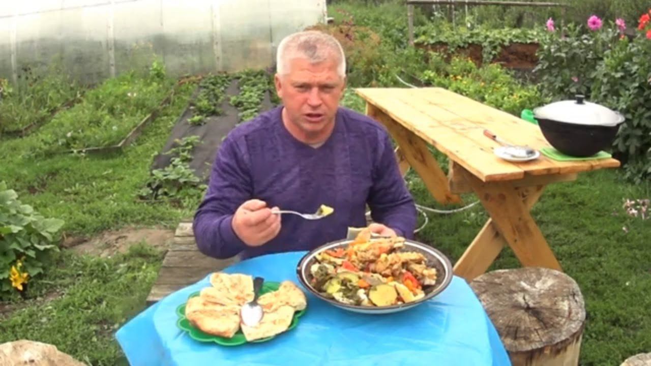 Хашлама из Индейки в Пиве в Казане Зауральское подворье смотреть онлайн