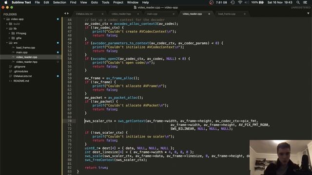 Basic video playback in OpenGL using FFmpeg (Part 1) смотреть онлайн