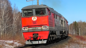 "Егоршинский старичок" 2ТЭ116-502 с грузовым поездом