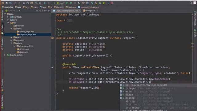 05 - Bind các widget vào trong code Java смотреть онлайн