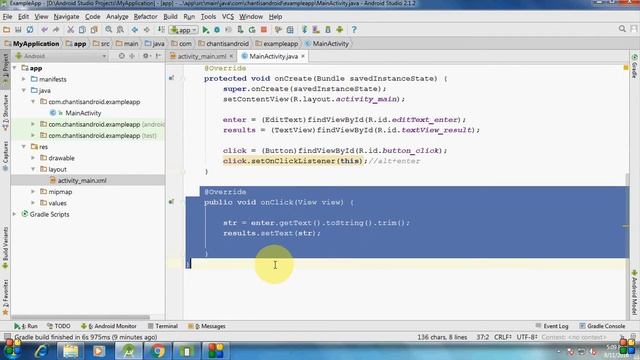Working with EditText, Button and TextView Example in Android смотреть онлайн