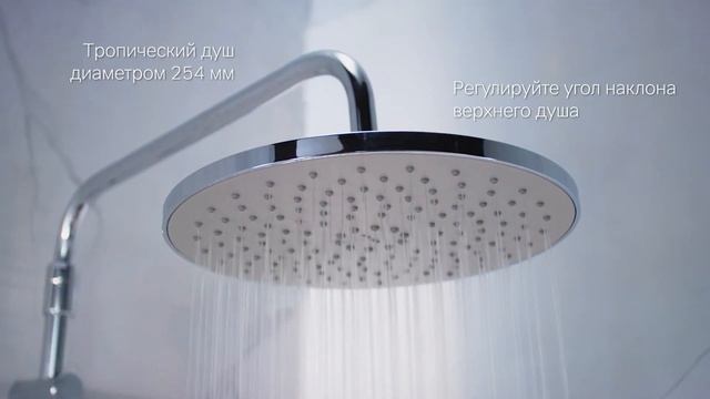 Душевая система AM PM Like F0780200 с круглым верхним душем и полочкой. смотреть онлайн