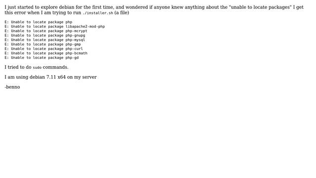 Debian unable to locate packages php смотреть онлайн