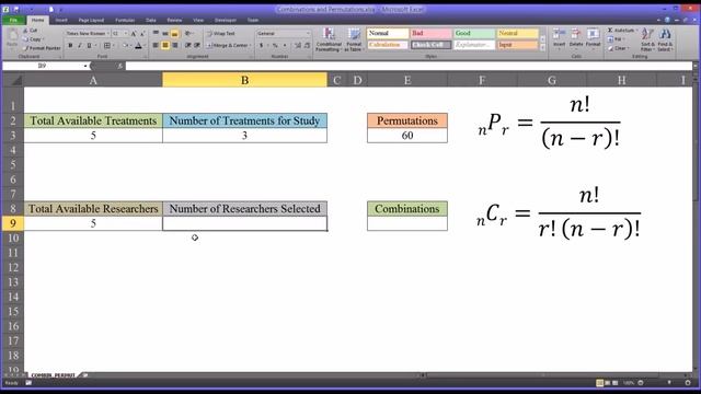 Combinations and Permutations in Excel смотреть онлайн