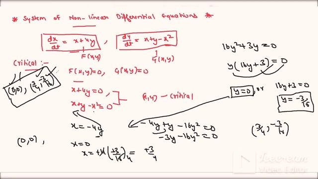 Nature of critical points (Node,saddle,spiral,center )and stability in syst of L.D.E and Non L.D.E смотреть онлайн