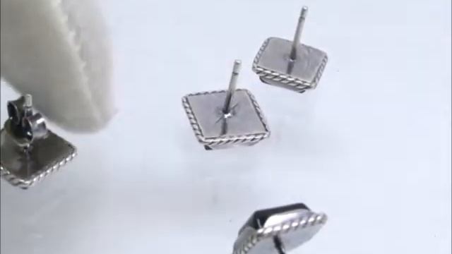 Сережки "Равуа" гвоздики камень Агат чёрный посеребрение Ромбы - Квадраты 2566 смотреть онлайн