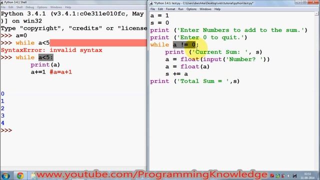 Python Tutorial for Beginners 12 - While Loop and For Loops in Python смотреть онлайн