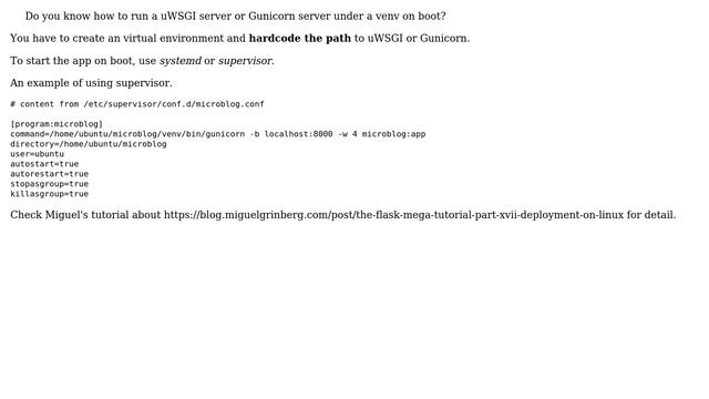Unix & Linux: Is Running a uWSGI/Gunicorn Server on Boot Possible w/ a venv? (2 Solutions!!) смотреть онлайн