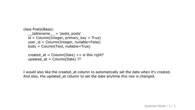 MySQL : In SQLAlchemy, how do I create a 'MySQL date' column? смотреть онлайн