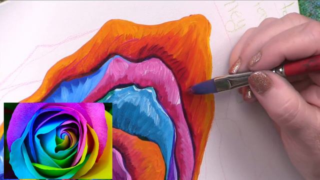 How to paint with Acrylic on Canvas a Rainbow Rose | TheArtSherpa смотреть онлайн