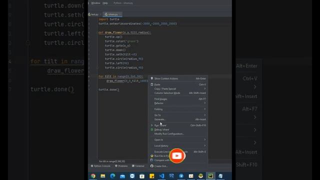 Draw flower ? with turtle in python #python #amazing #flower#turtle смотреть онлайн
