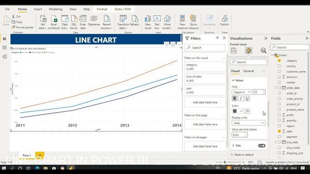 3.1 HOW TO CREATE POWER BI LINE CHART смотреть онлайн