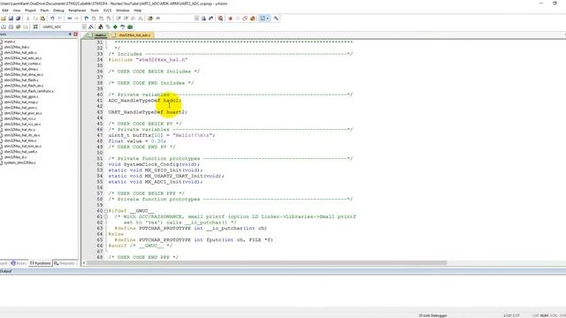 STM32 Nucleo Tutorial 5- ADC and UART printf coding in Keil смотреть онлайн