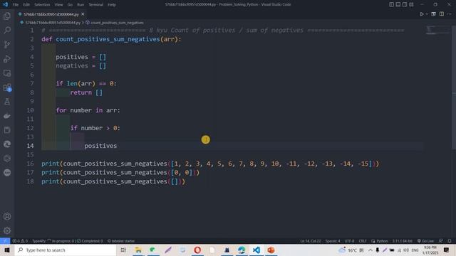 Problem Solving in Python #25 | Count of Positives Sum of Negatives смотреть онлайн