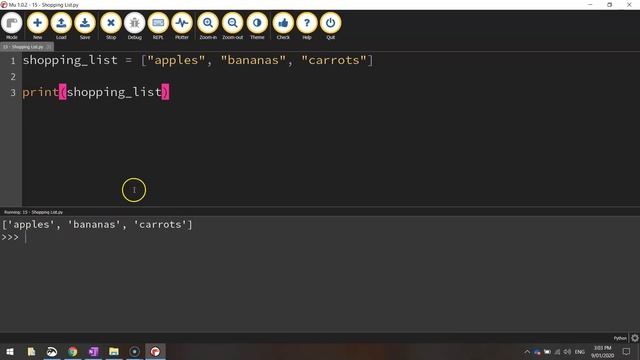 Python - Creating Lists Tutorial (Shopping List) смотреть онлайн