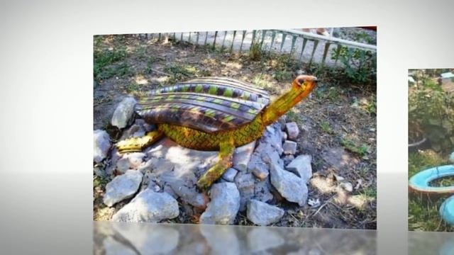 Поделки из покрышек - змея и другие. Красивые идеи смотреть онлайн