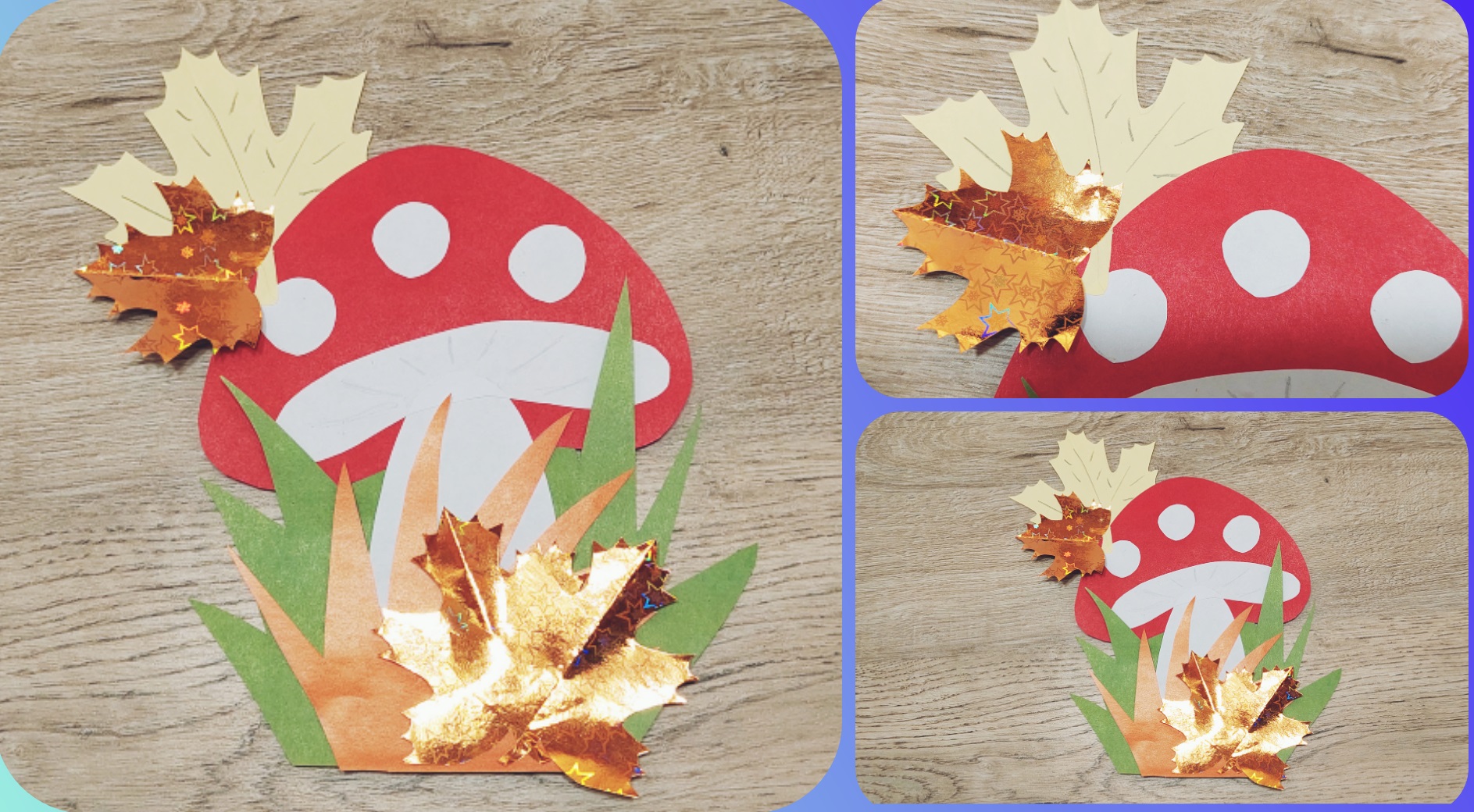 Грибок из цветной бумаги. Осенняя аппликация.mp4 смотреть онлайн