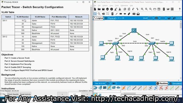 11.6.1 Packet Tracer - Switch Security Configuration смотреть онлайн