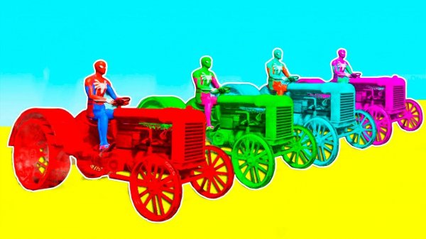 Homem-Aranha Parkour com Limusines Tratores Motos Ônibus Carros na pista de obstáculos - Gta GTA 5