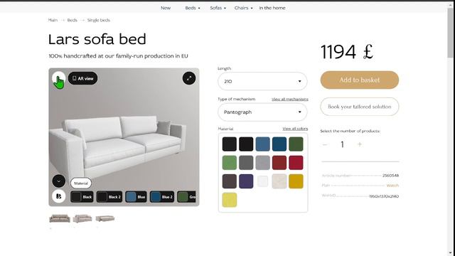 Показать смену цвета и размера товара в 3д смотреть онлайн