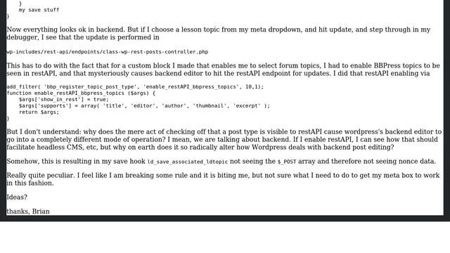 Wordpress: Adding dropdown select meta box to custom post type - seems restAPI is interfering смотреть онлайн