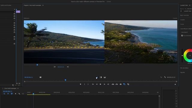 How to color match shots from different cameras in Premiere Pro смотреть онлайн