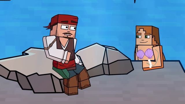 MERMAID ALEX and PIRATE STEVE ! Love Story - Minecraft Animation смотреть онлайн